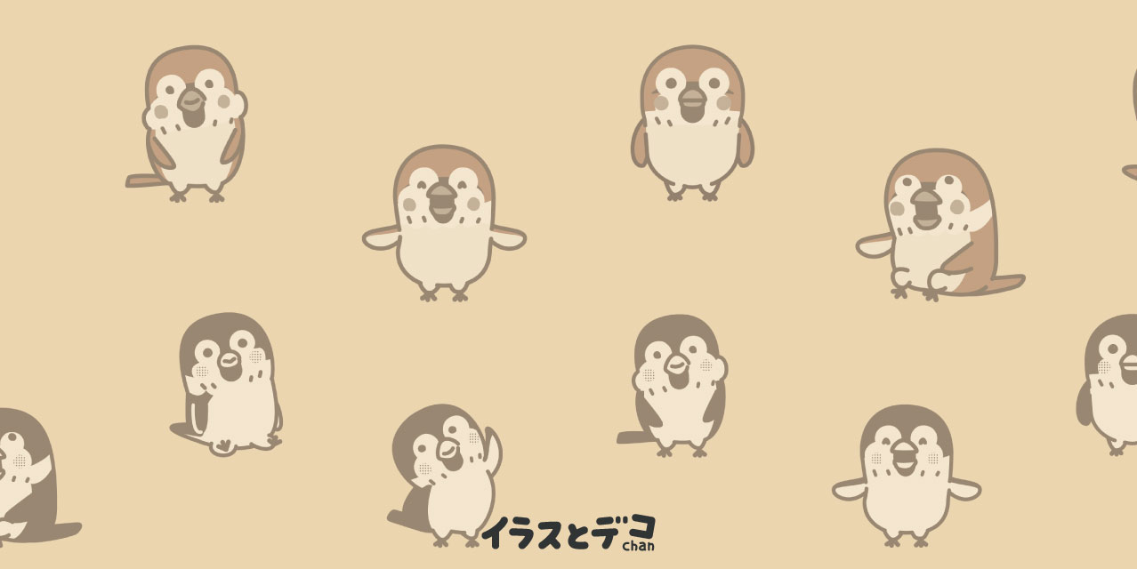 キャラクター　鳥　スズメ　ちゅん　すずめがちゅん　タイトル画像　