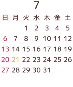 7月カレンダー01背景透過